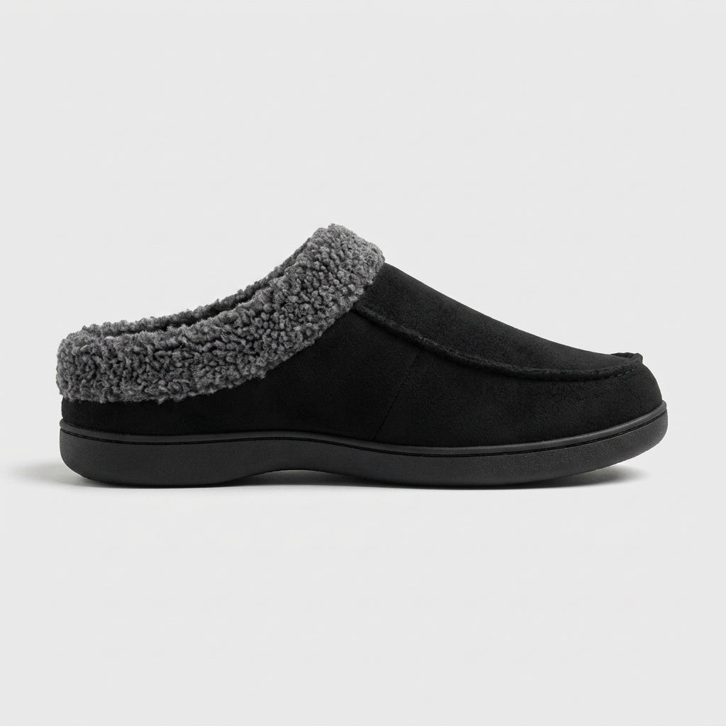 Men's Slippers Moccasin-Style Slip-On Fleece-Lined Suede Upper