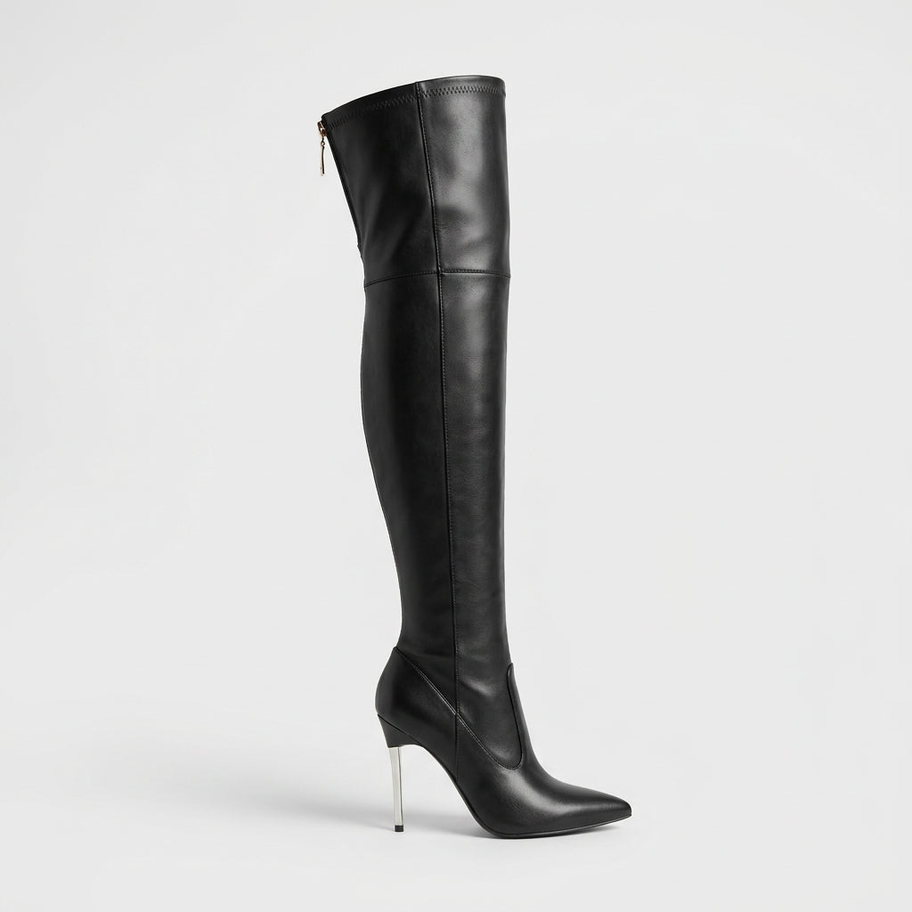 Women's Over-the-Knee Boots Pointed Toe Stiletto Heel Back Zip