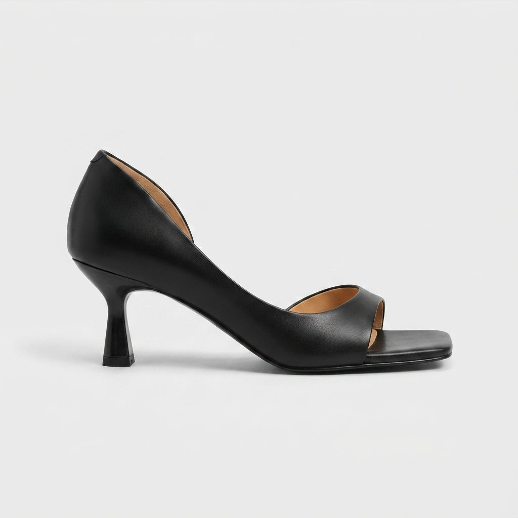 Women's Square Toe Sandals with Kitten Heel