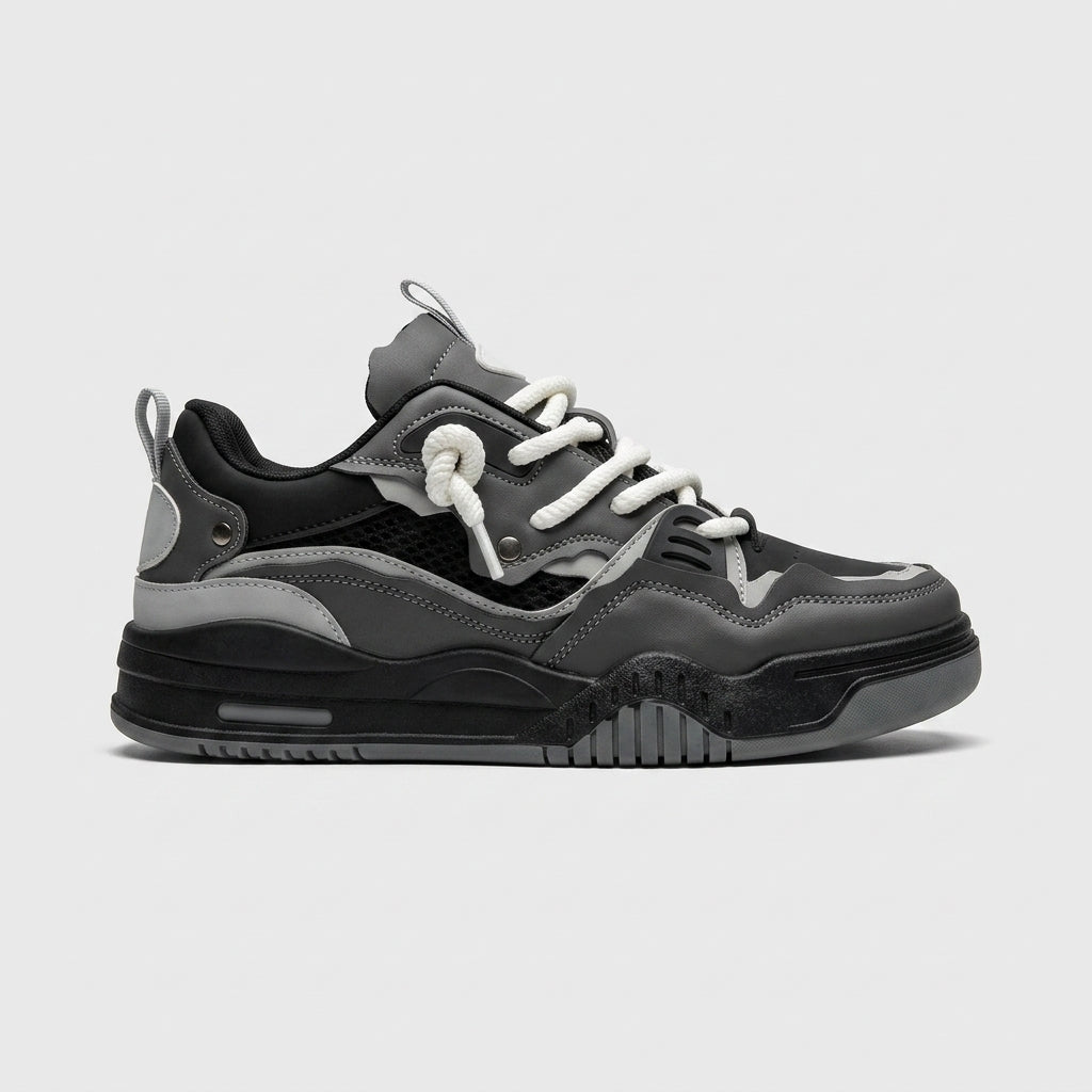 Men's Sneakers Chunky Platform - Mesh Panel - Lace-Up
