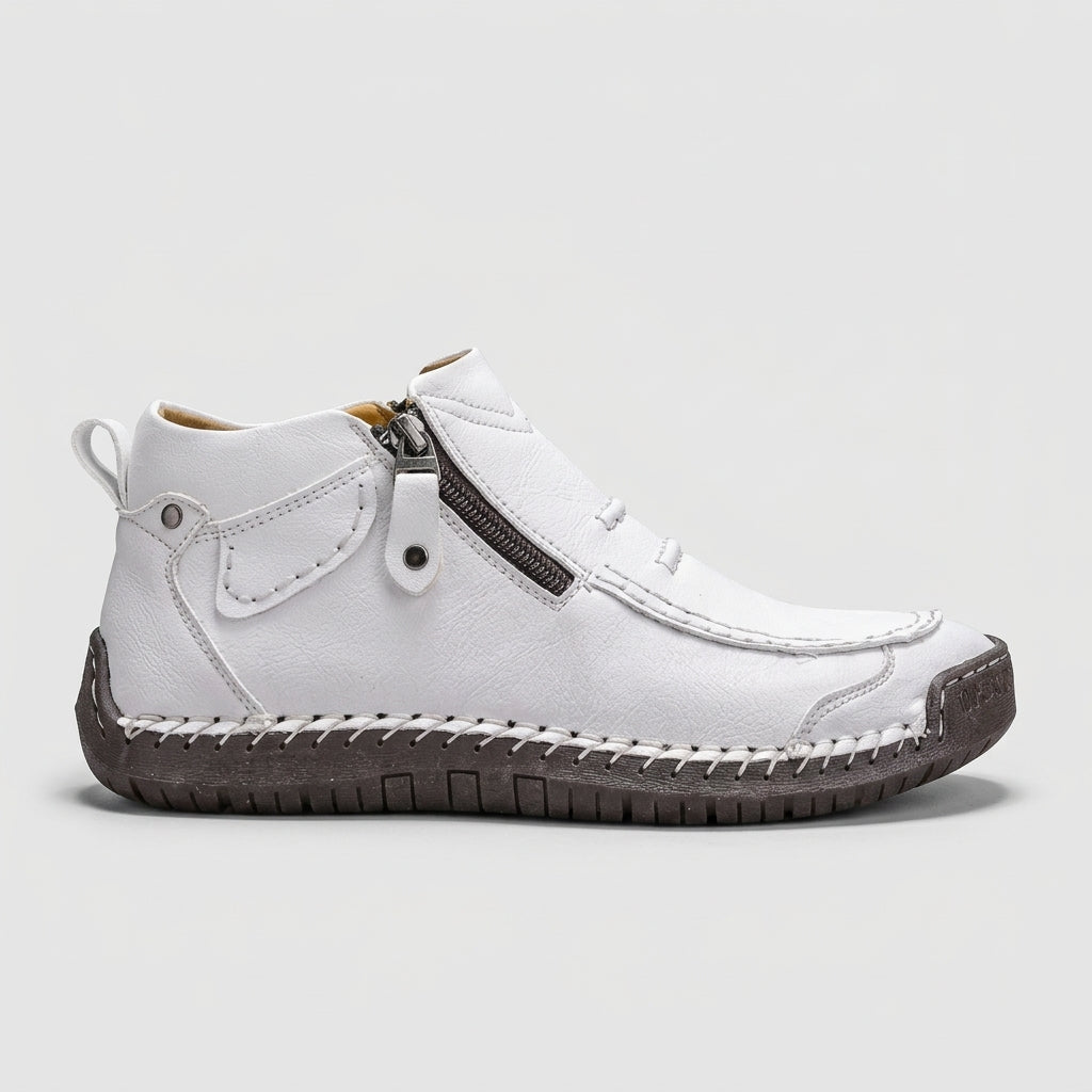 Men’s Casual Side Zip Ankle Boots Stitched Grip Sole
