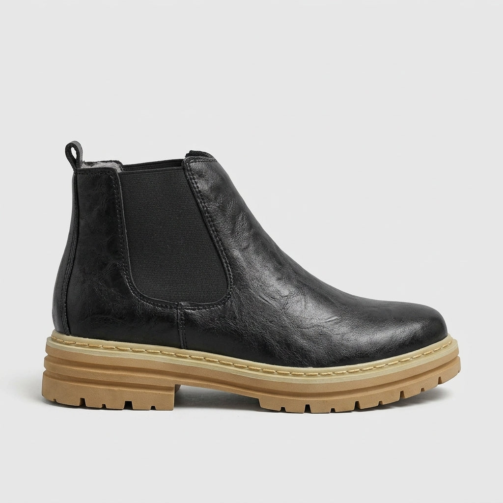 Men's Ankle Boots Chelsea Style Platform Lug Sole Leather