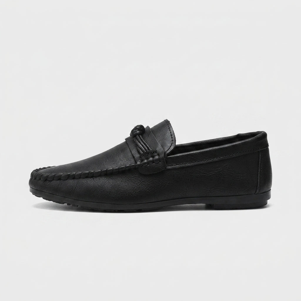 Men's Penny Loafers Moc-Toe - Knotted Tie Detail - Slip-On Flats