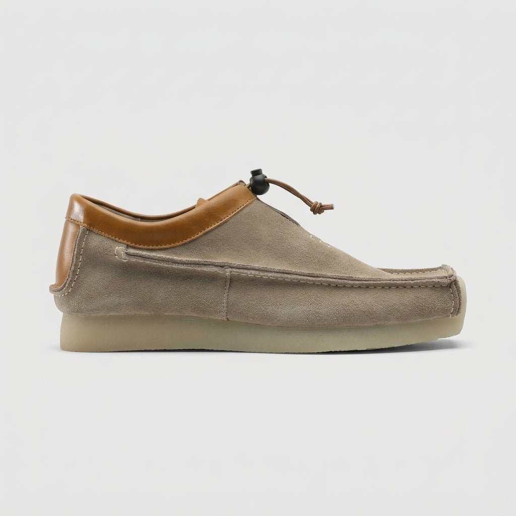 Men's Loafers Slip-On Suede Moc-Toe Platform Sole Toggle Closure