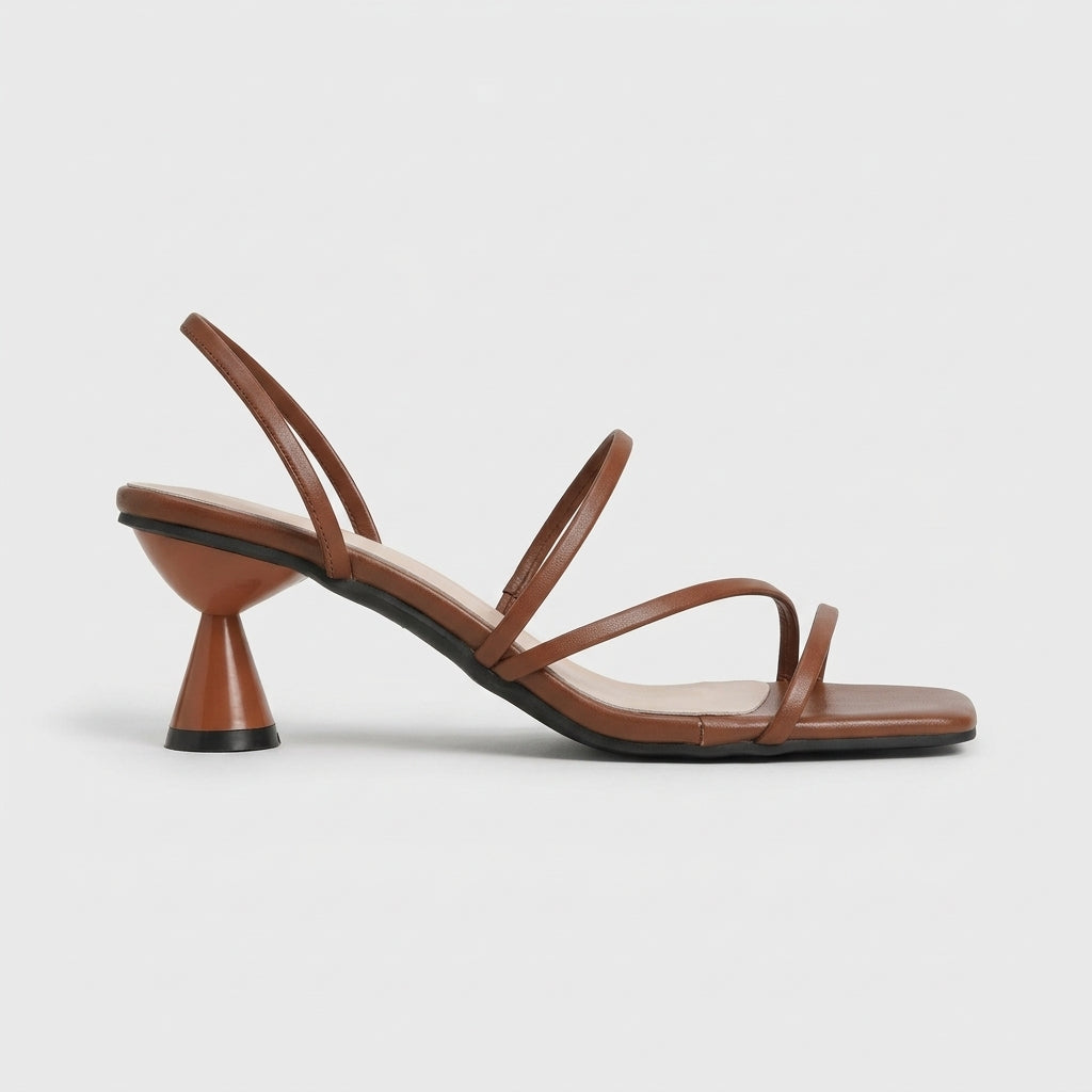Women's Heels Slingback Strappy Square Toe Flared Mid Heel