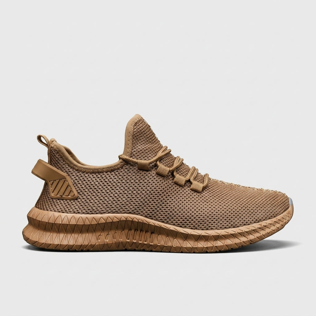 Men's Sneakers Mesh Upper - Textured Rubber Sole - Lace-Up