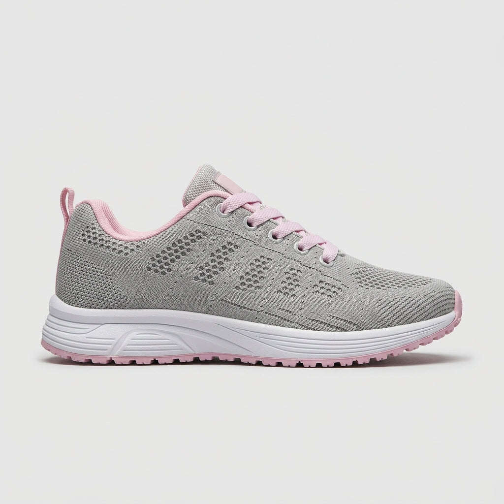 Women's Sneakers Mesh Low-Top Lace-Up Athletic with Rear Pull Tab