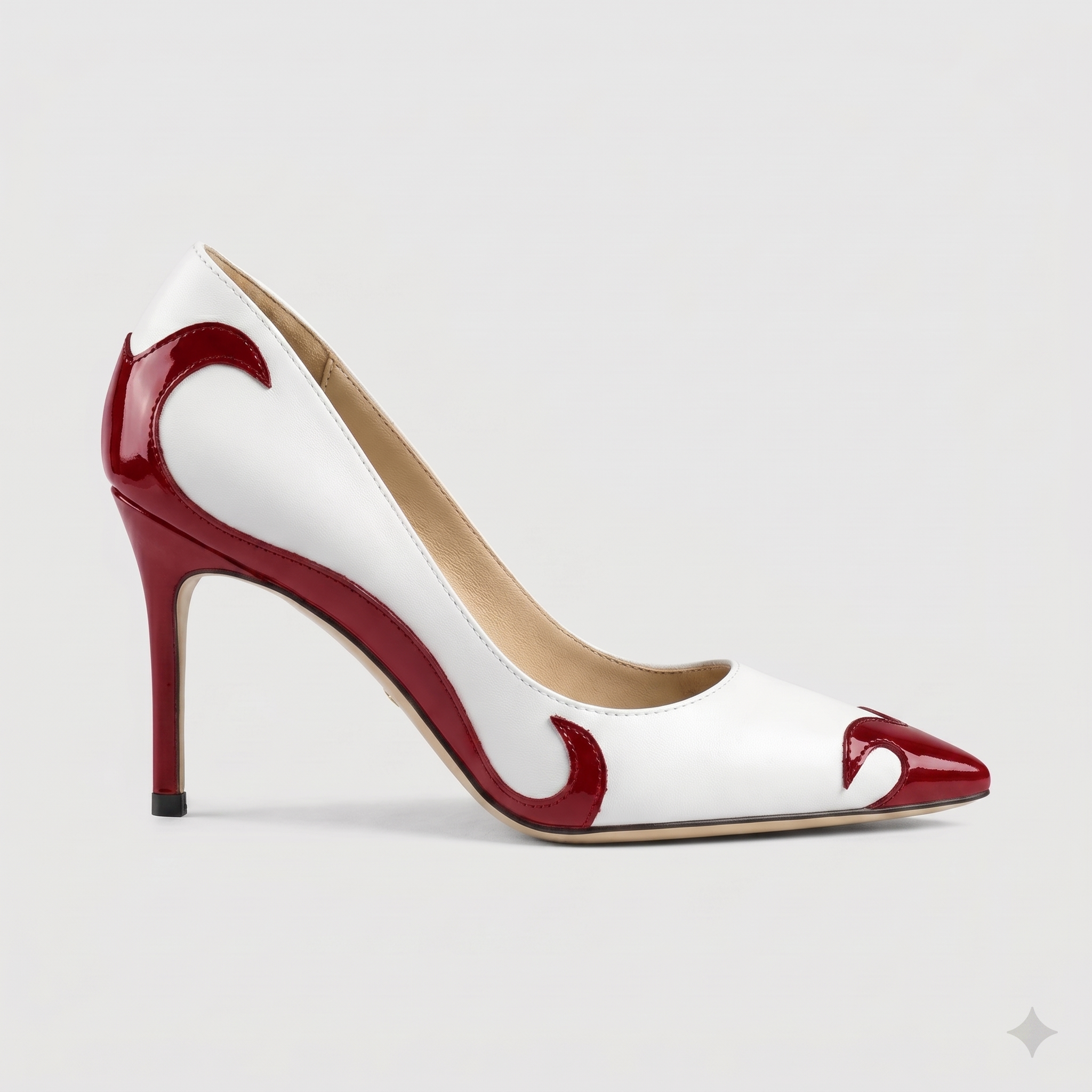 Women's Pointed Toe Pumps with Contrast Swirl Detail