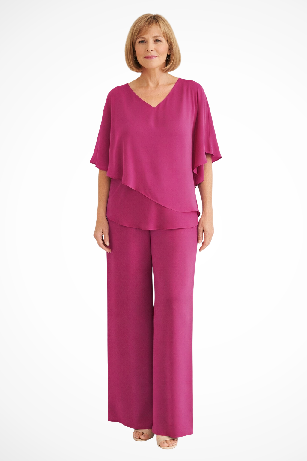Adrielle | Elegant Batwing Layered Two Piece Set