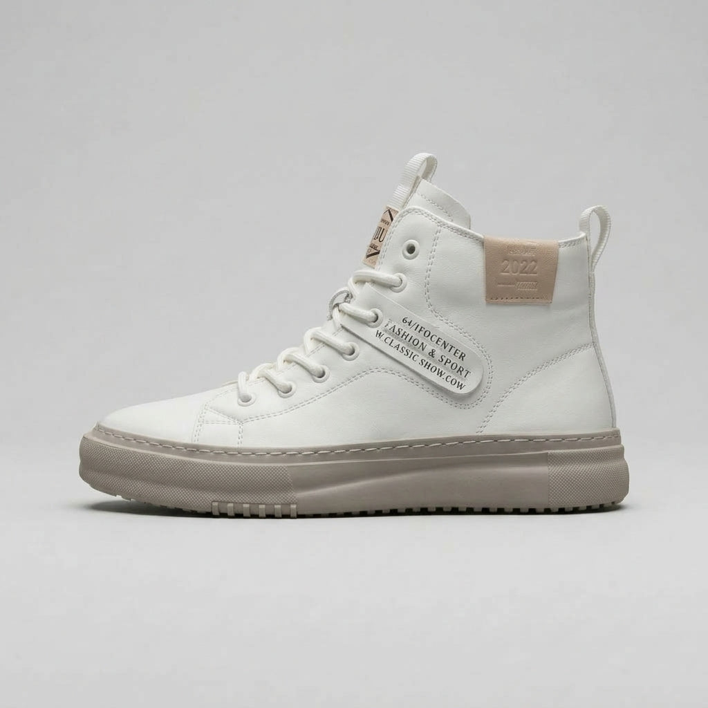 Men's Boots Canvas High-Top Lace-Up Block Heel Platform