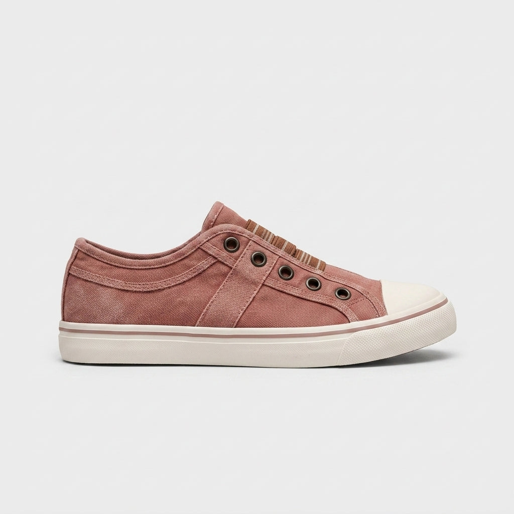 Women's Sneakers Low-Top Round Toe Slip-On Canvas