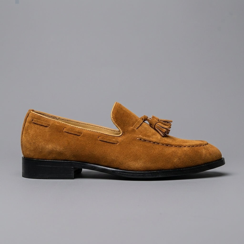 Men's Loafers Tassel Slip-On Moc-Toe Suede Penny Loafers