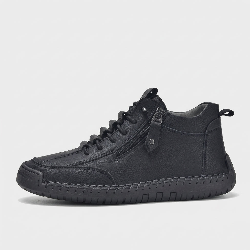Men’s Casual High Top Shoes Side Zip Lace Up Comfort Sole