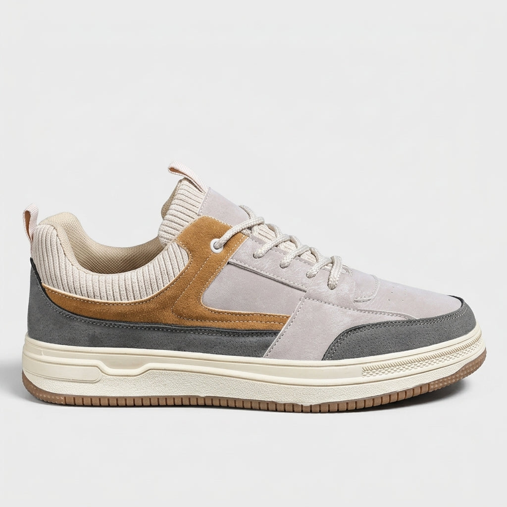 Men's Sneakers Low-Top Colorblock Lace-Up Platform Gum Sole