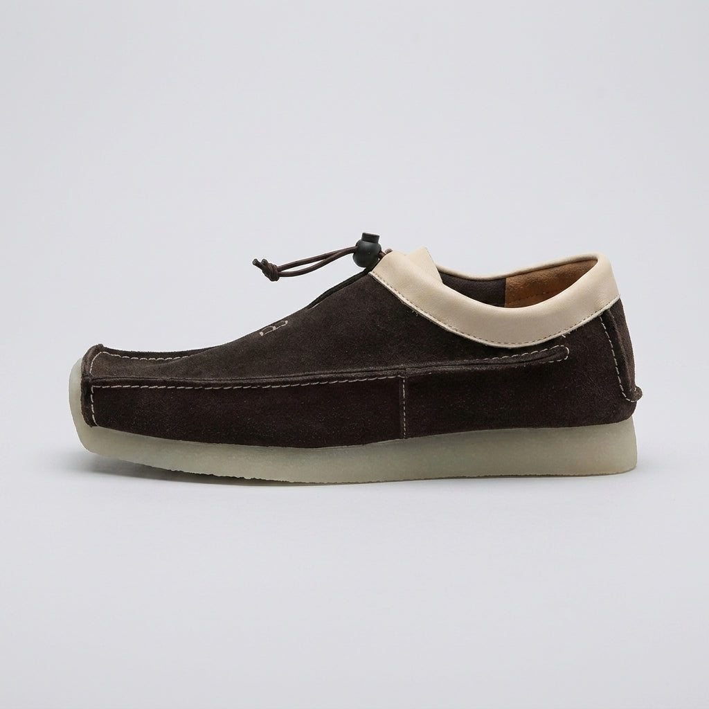 Men's Loafers Square Toe - Suede - Toggle Closure - Flat Sole