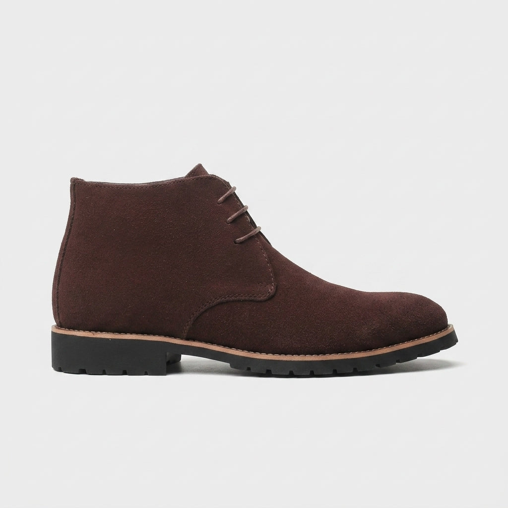 Men's Ankle Boots Suede Chukka Lace-Up - Low Block Heel