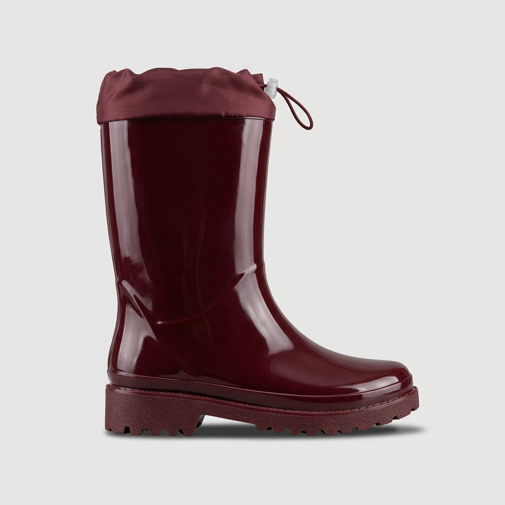Women's Boots Mid-Calf Foldover Drawstring Cuff - Lug Sole