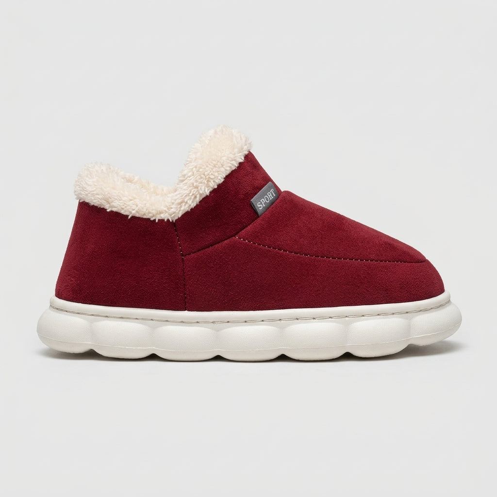 Women's Slippers Fleece-Lined Platform Sole with Sherpa Collar