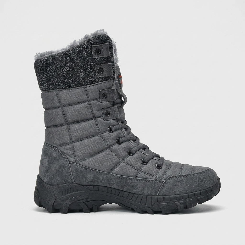 Men's Winter Boots Faux-Fur Lined Lace-Up Mid-Calf Platform