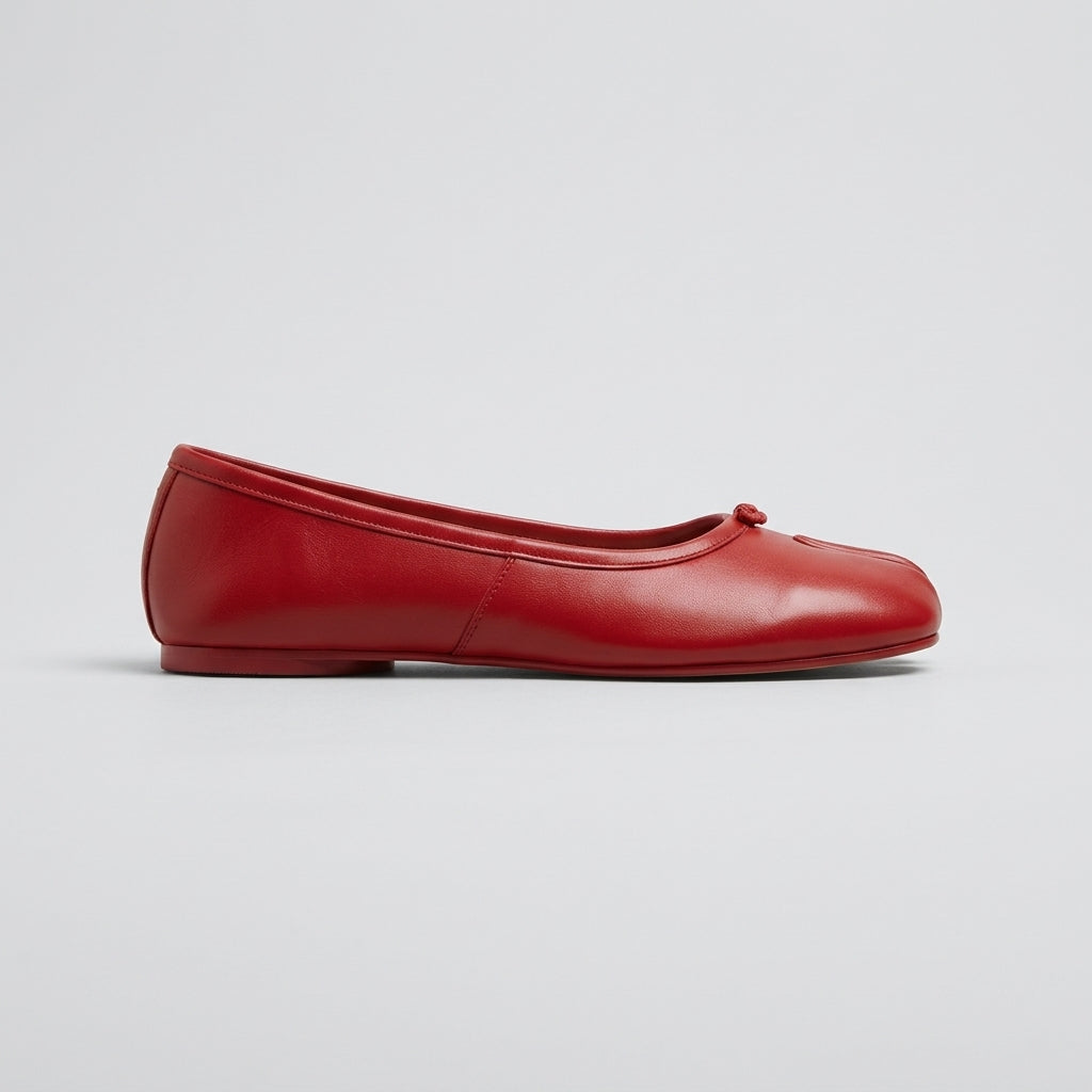 Women's Flats Split-Toe Tabi Slip-On Leather Ballet
