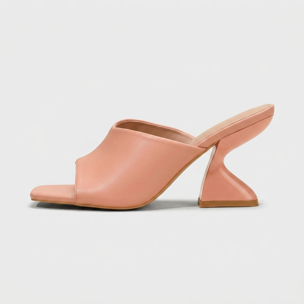 Women's Heels Square Toe Mule Slide with Block Heel
