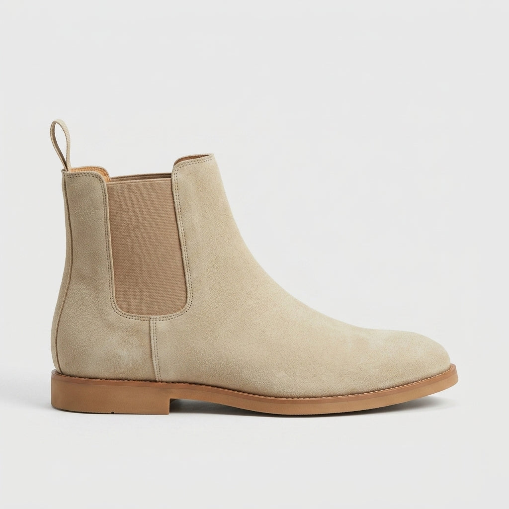 Men's Ankle Boots Chelsea Style - Suede - Elastic Side Panel