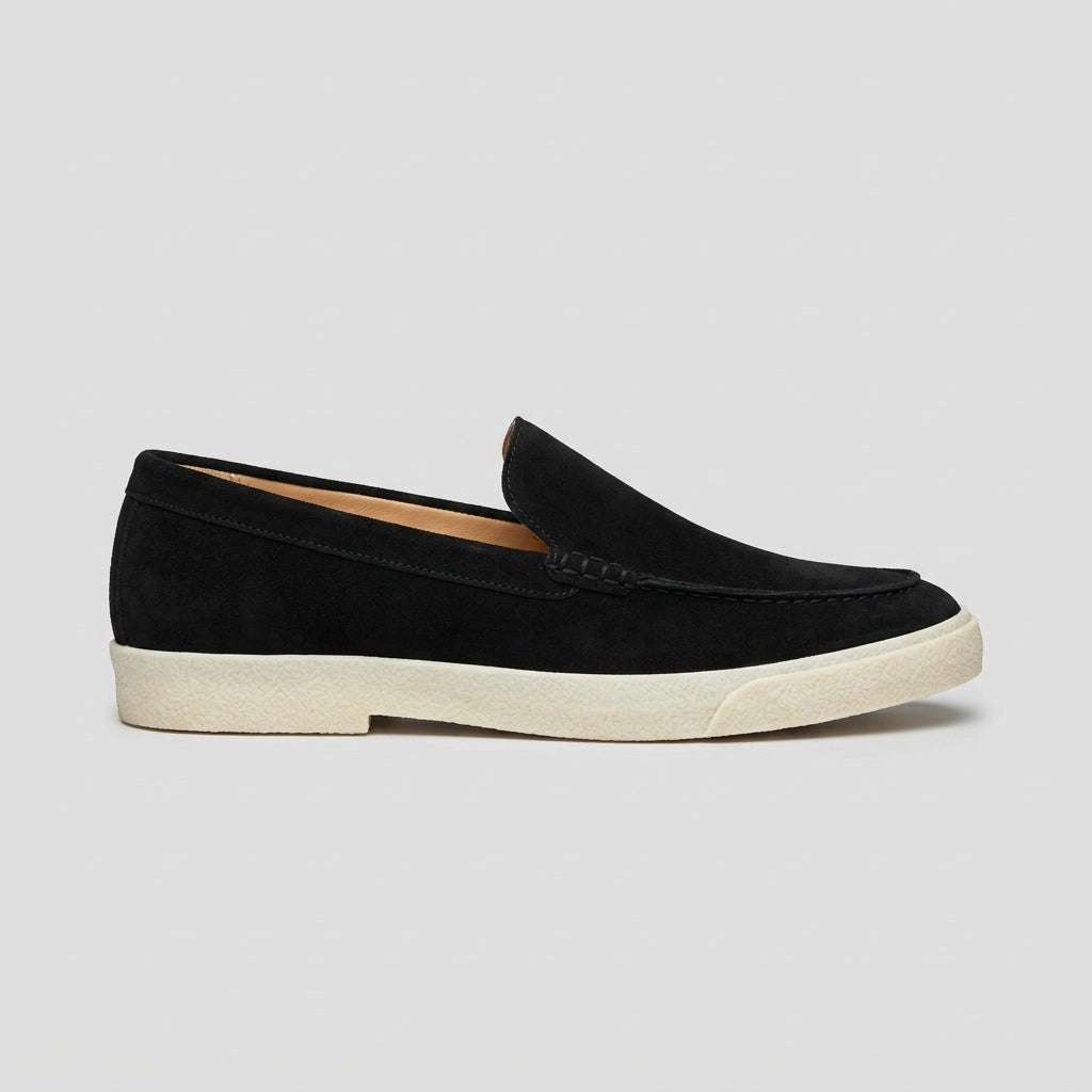Men's Penny Loafers Suede Slip-On Moc-Toe Flat