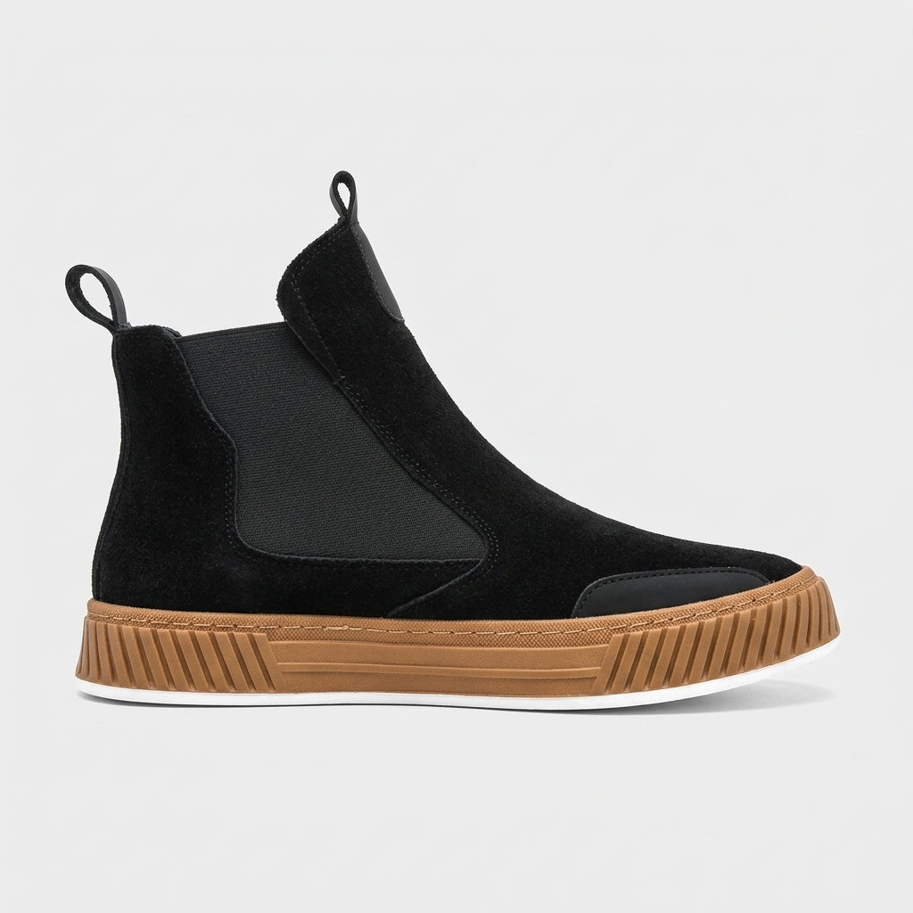 Men's Ankle Boots Chelsea Style Elastic Side Panels Platform Sole