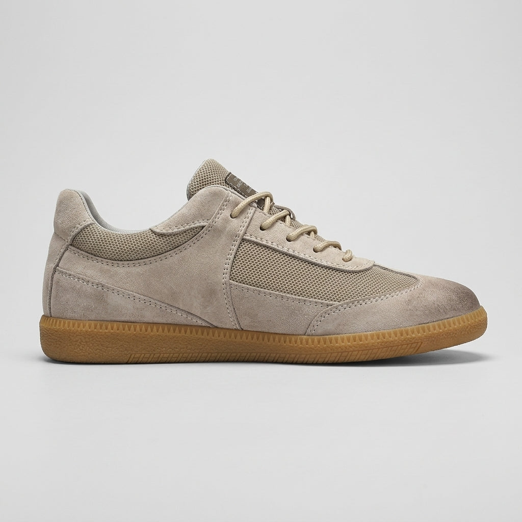 Men's Low Top Sneakers - Round Toe Lace-Up Shoes with Mesh Panels