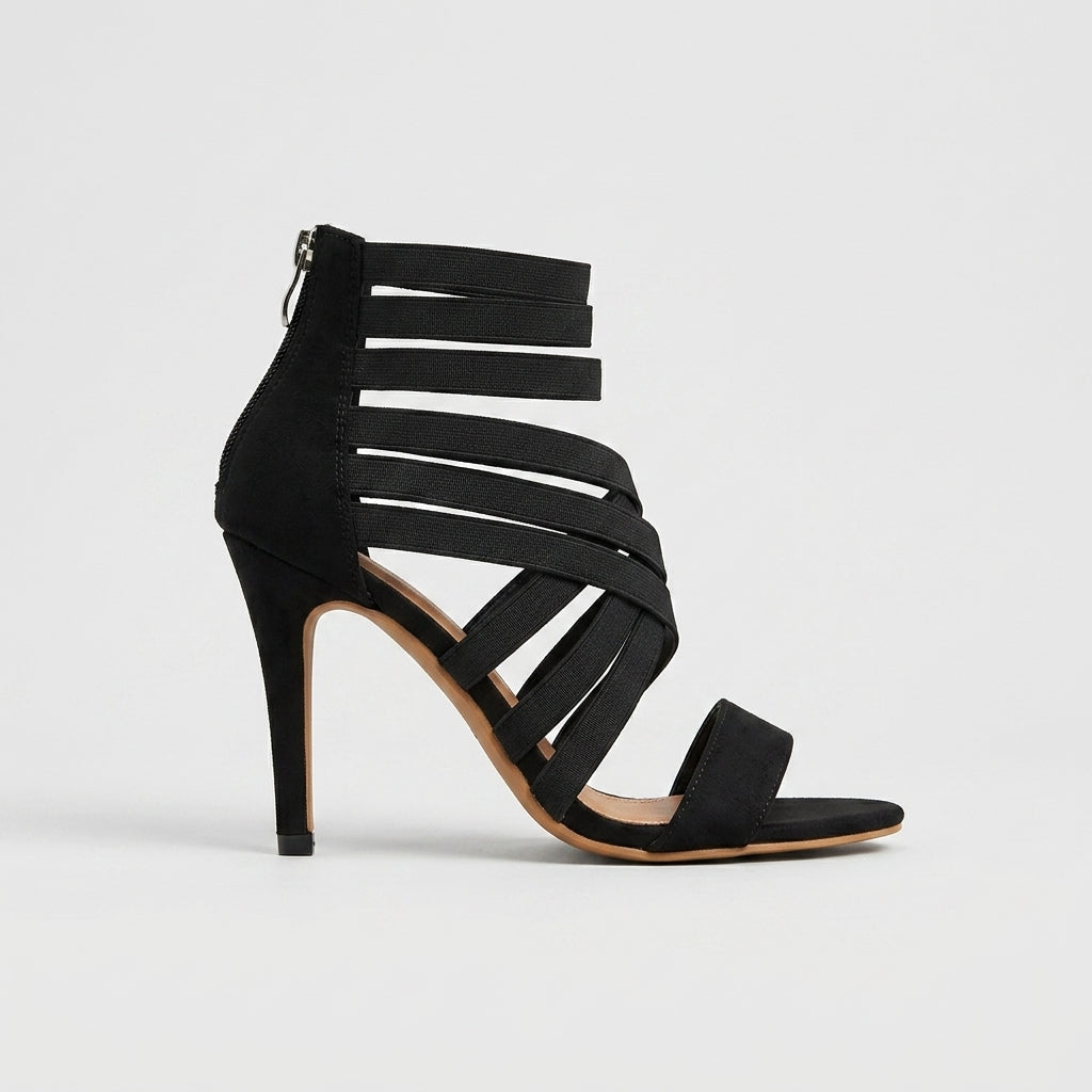 Women's Stiletto Sandals Multi-Strap Cutout Open-Toe Heels