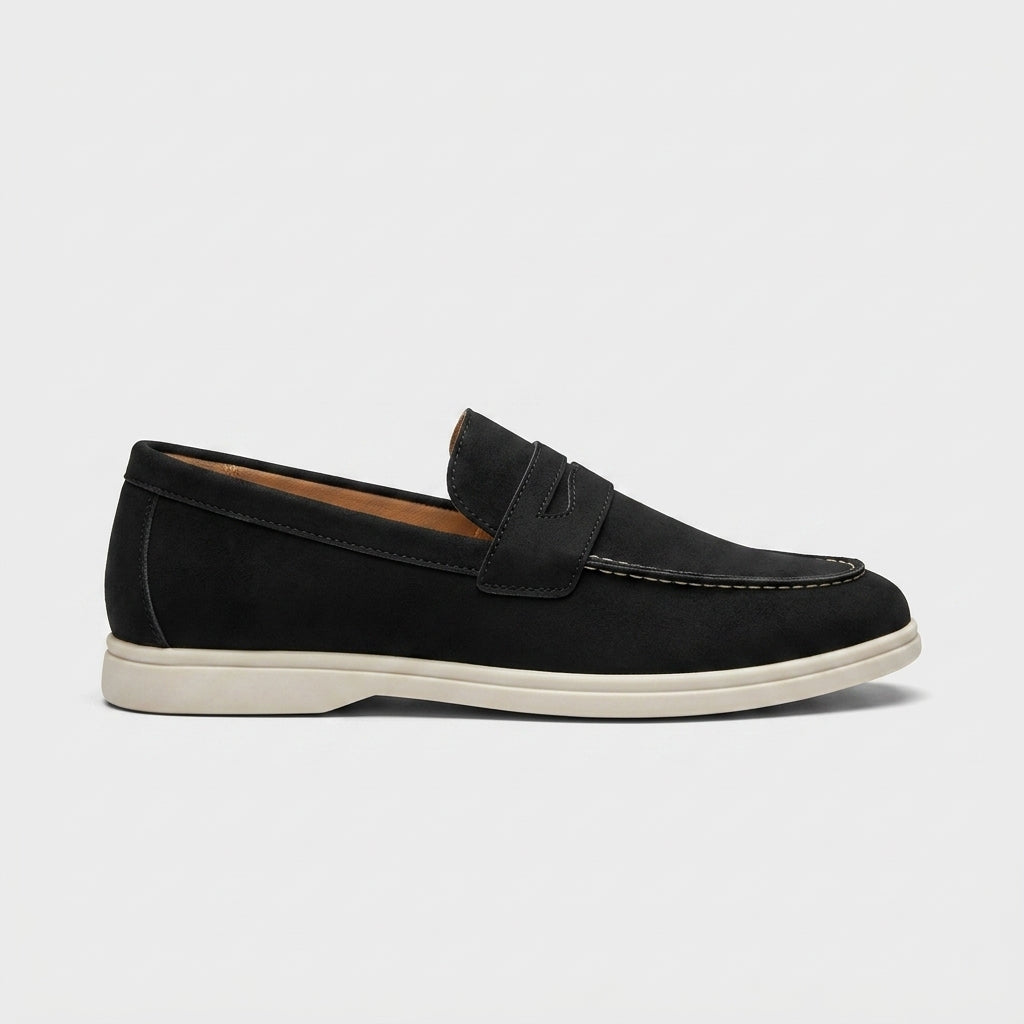 Men's Penny Loafers Slip-On Suede Flat Sole