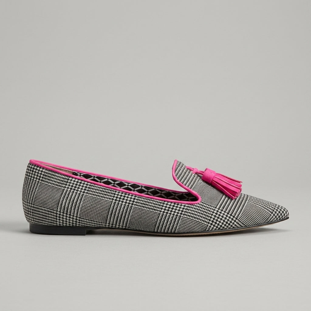 Women's Loafers Pointed-Toe Animal Print Tassel Flats