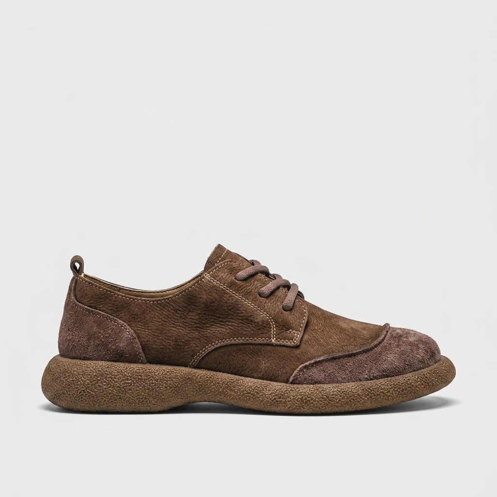 Men's Round Toe Sneakers Low-Top Lace-Up Retro Workwear Style