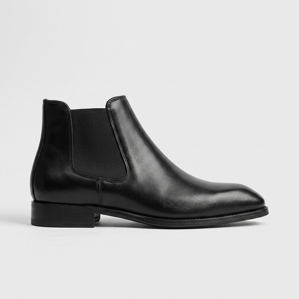 Men's Chelsea Boots with Elastic Side Gusset and Pointed Toe