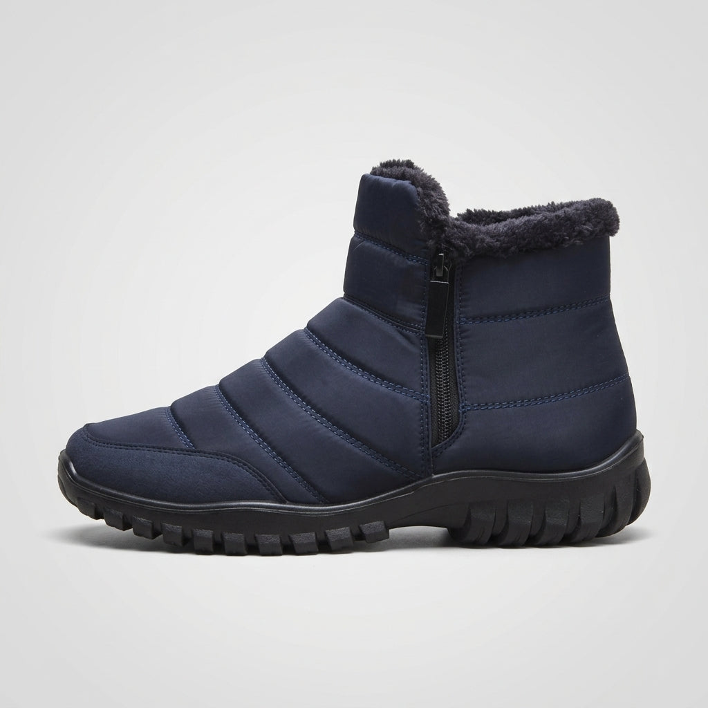 Men's Ankle Boots Quilted Faux-Fur Lined Side Zip