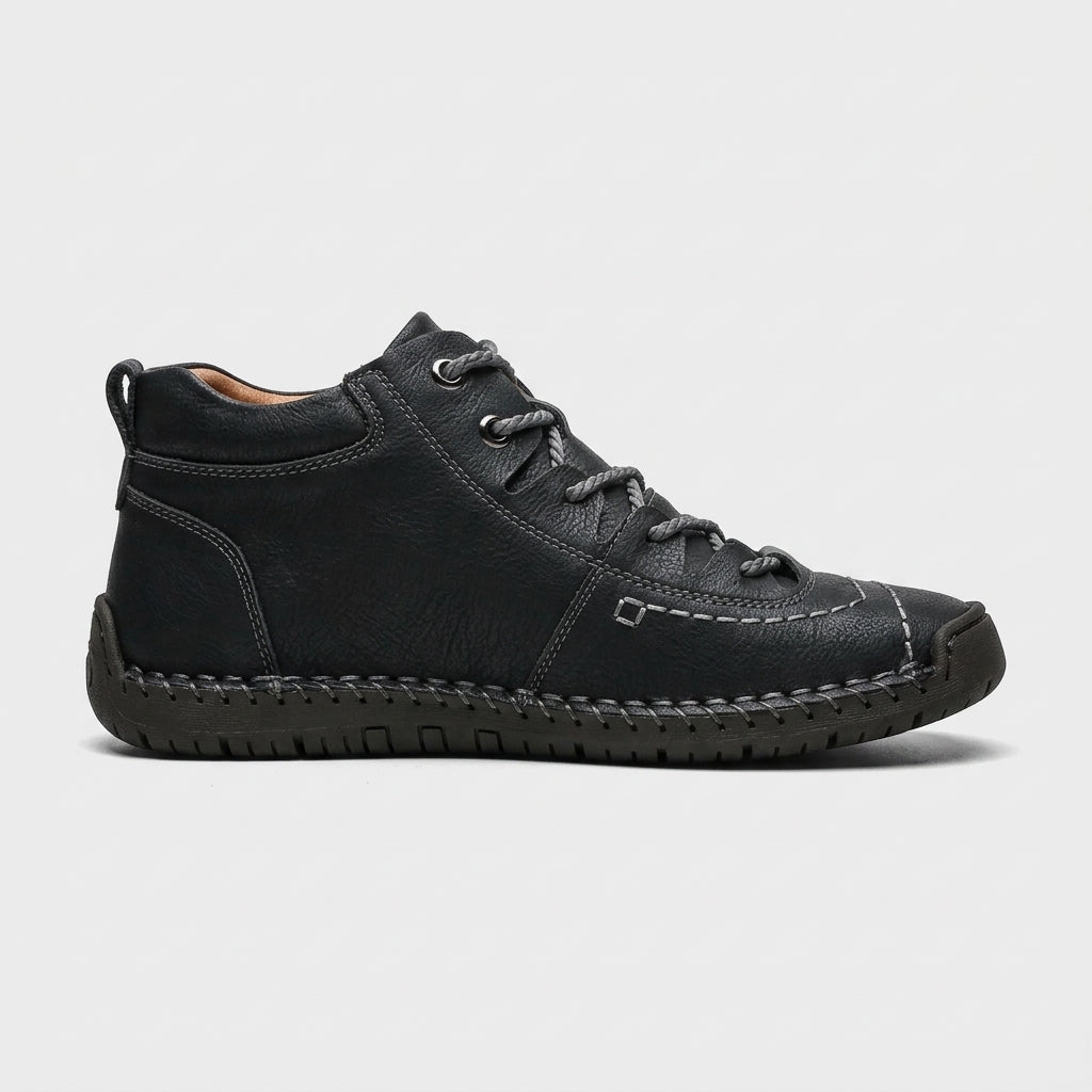 Men's Ankle Boots Mid-Top Lace-Up Hand-Stitched Rubber Sole