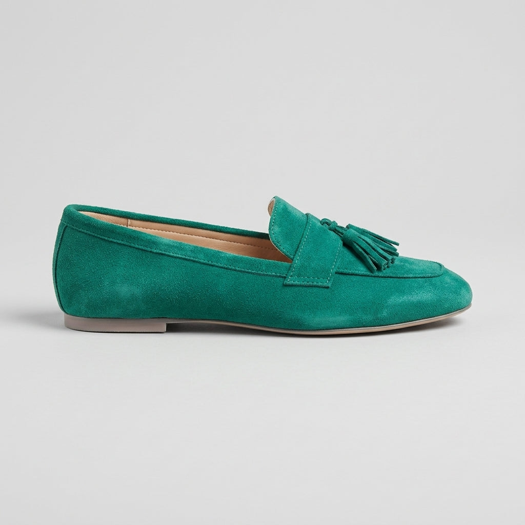 Women's Tassel Loafers Suede Slip-On Flat Sole