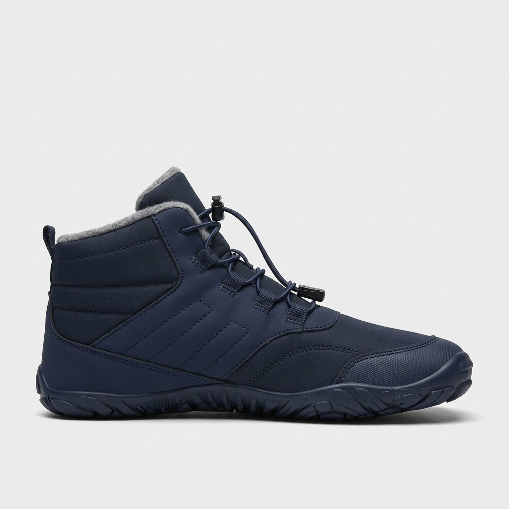 Men's Ankle Boots with Lace-Up Closure and Fur-Lined Collar