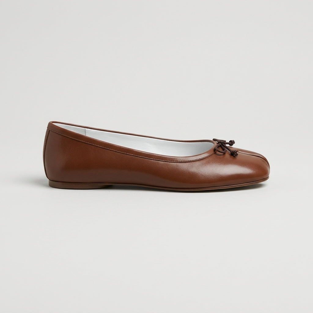 Women's Flats Split-Toe Tabi Slip-On Leather Ballet