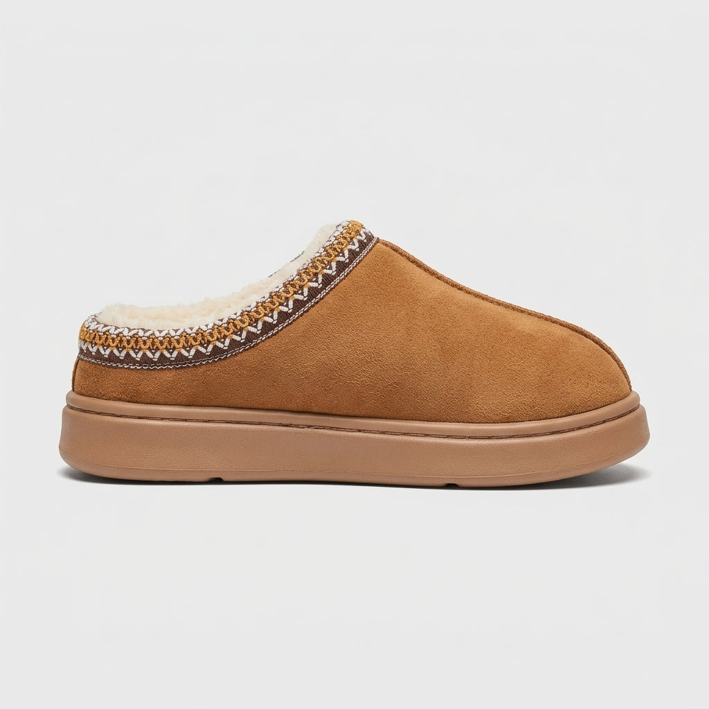 Women's Slippers Fleece-Lined Closed-Toe Slip-On Whipstitch