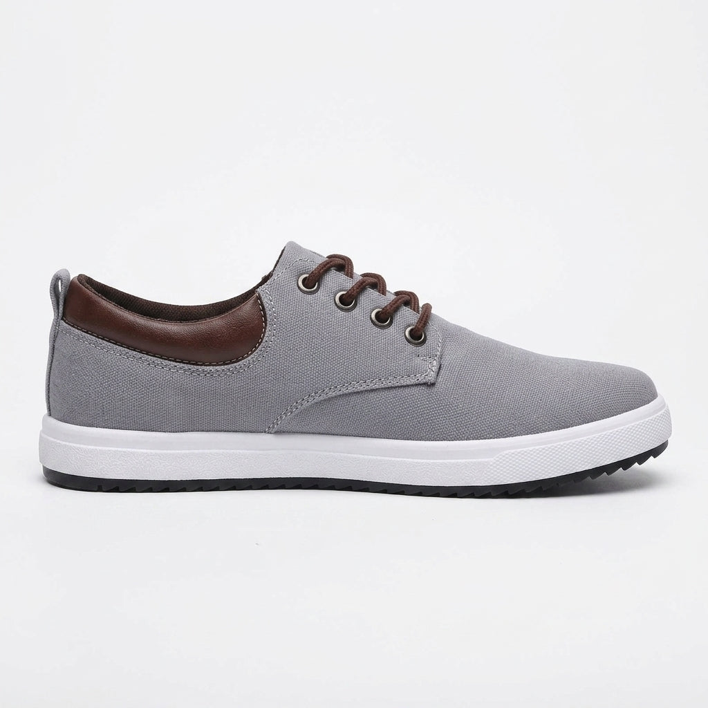 Men's Sneakers Canvas Lace-Up Low-Top Round Toe Rubber Sole