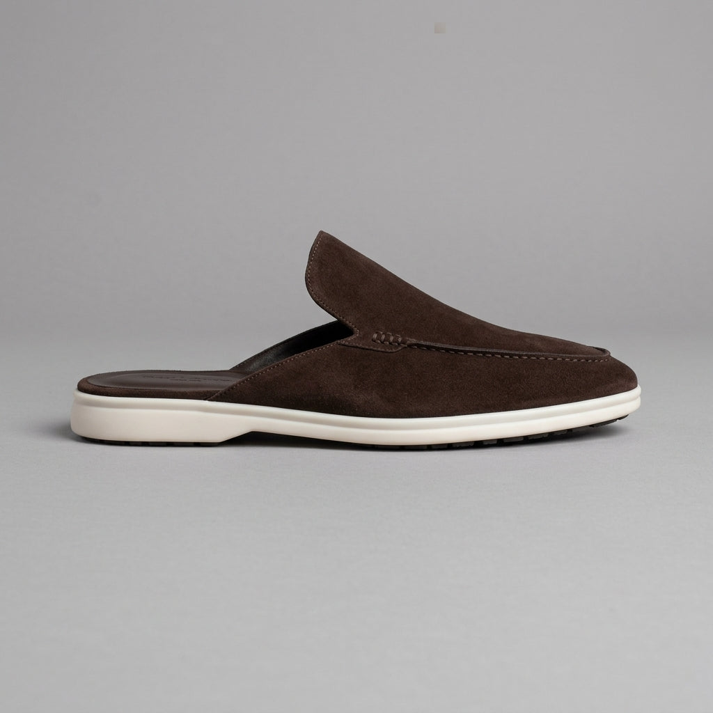 Men's Loafers Backless Mule Slip-On Suede Flat Heel