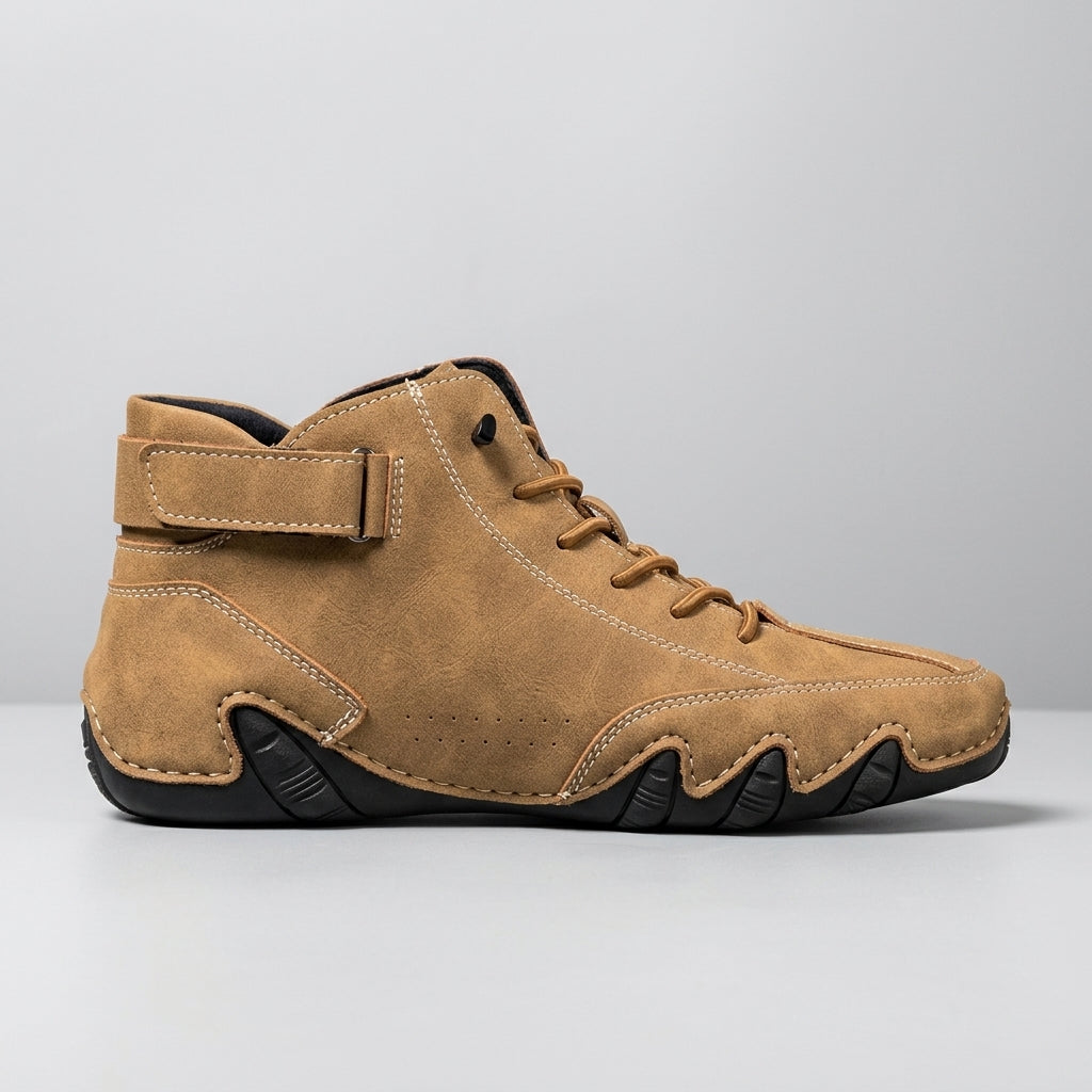 Men's High Tops Wave Sole Lace-Up Ankle Strap Basketball Shoes