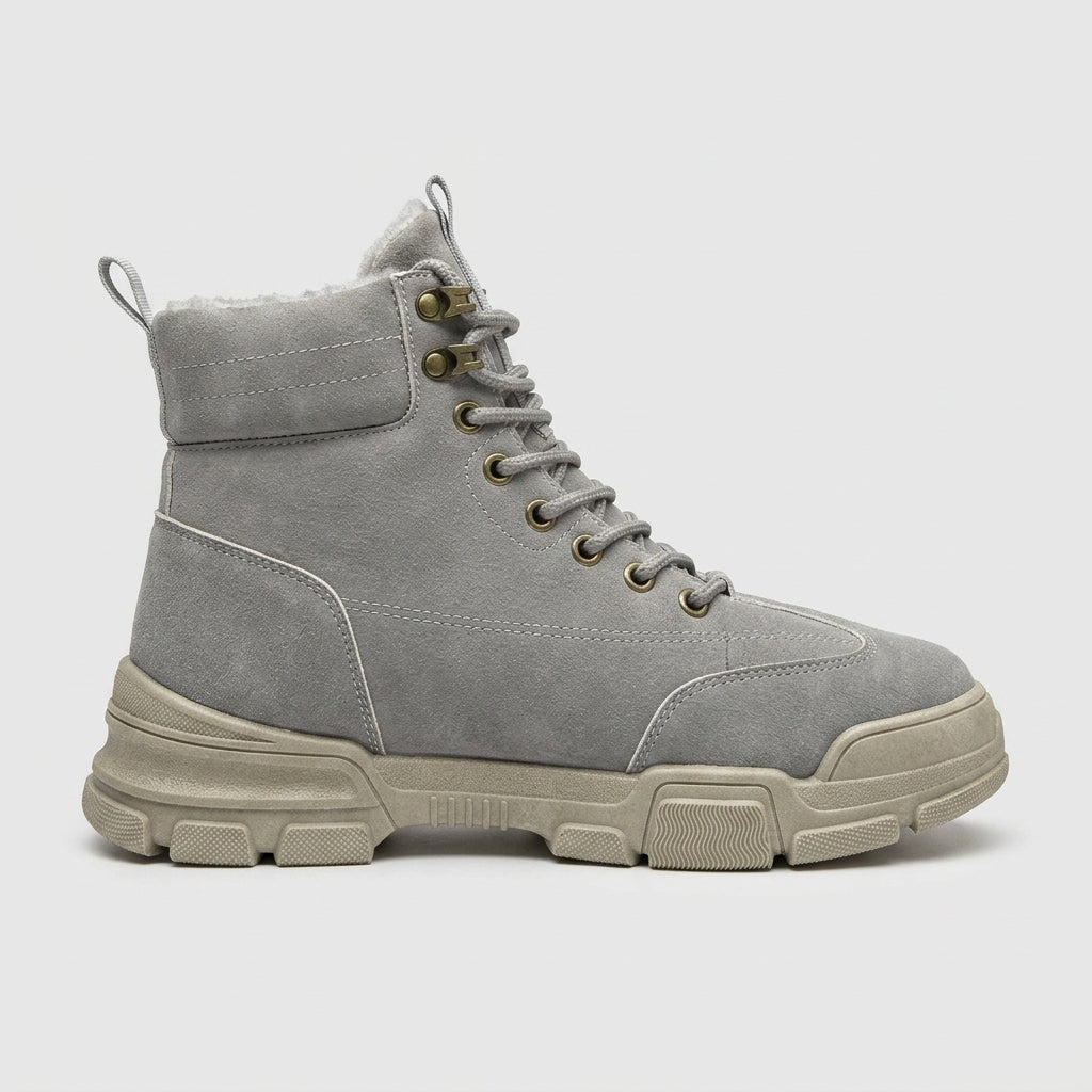 Men's Boots Lace-Up Ankle Platform Round Toe