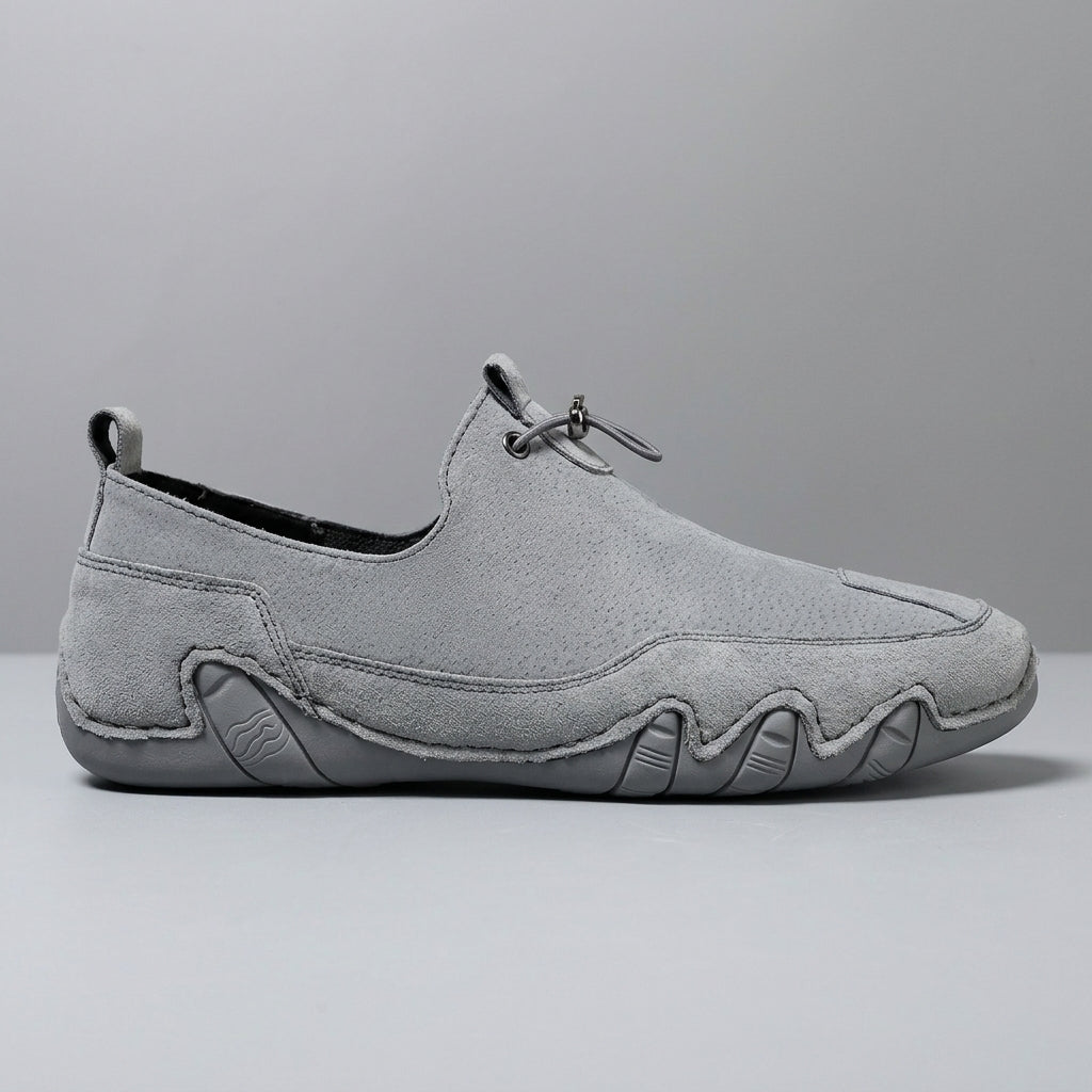 Men's Loafers Genuine Leather Slip-On Elastic Lacing