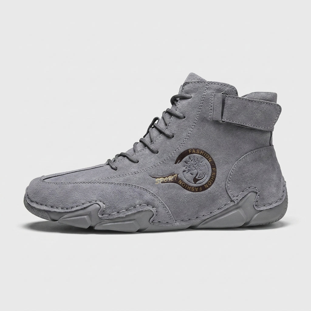 Men's High-Top Ankle Boots Lace-Up Suede Hook-and-Loop Strap