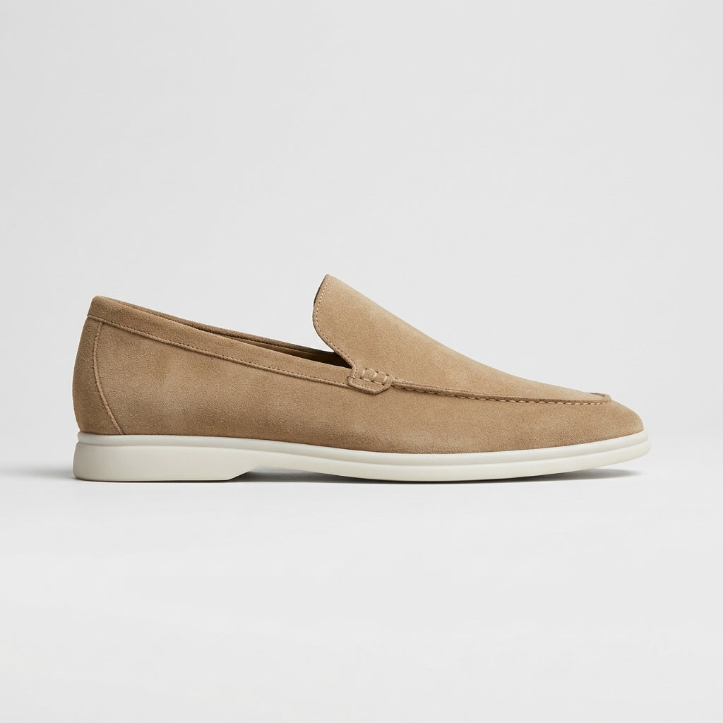 Men's Penny Loafers Suede Slip-On Moc-Toe Flat