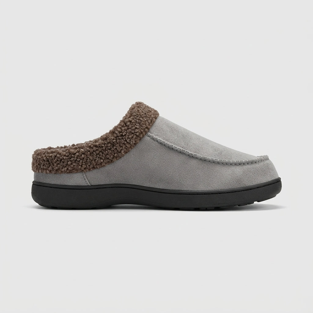 Men's Slippers Moccasin-Style Slip-On Fleece-Lined Suede Upper