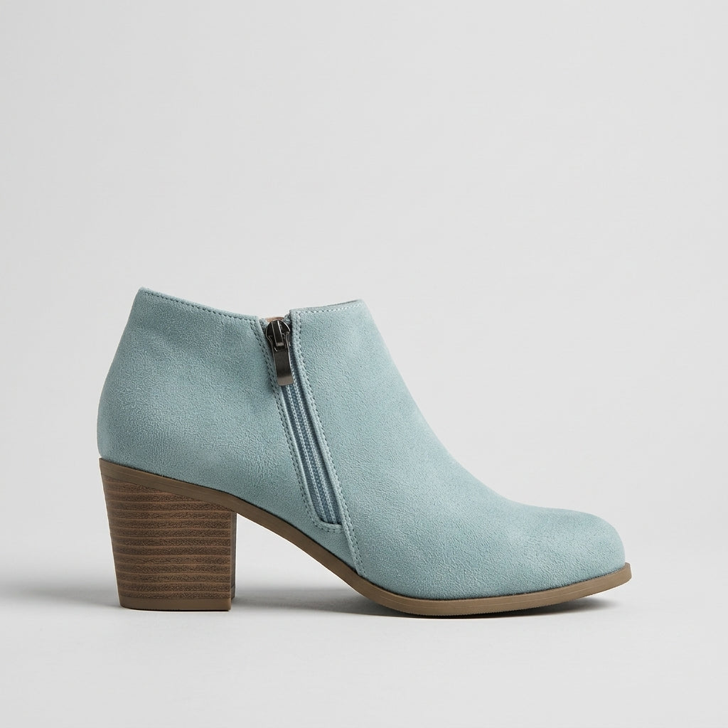 Women's Classic Side Zip Ankle Boots Block Heel Booties