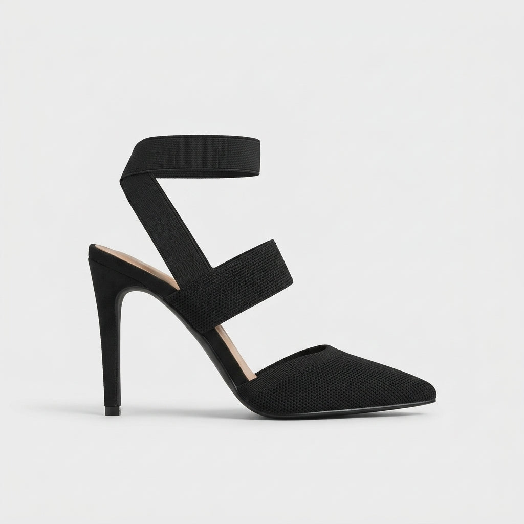 Women's Heels Pointed Toe Stiletto Elastic Straps Slingback